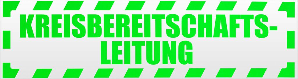 Kiwistar Kreisbereitschaftsleitung gestreift Magnetschild Schild magnetisch - 60cm Neongrün - Magnetfolie für Auto PKW Kfz