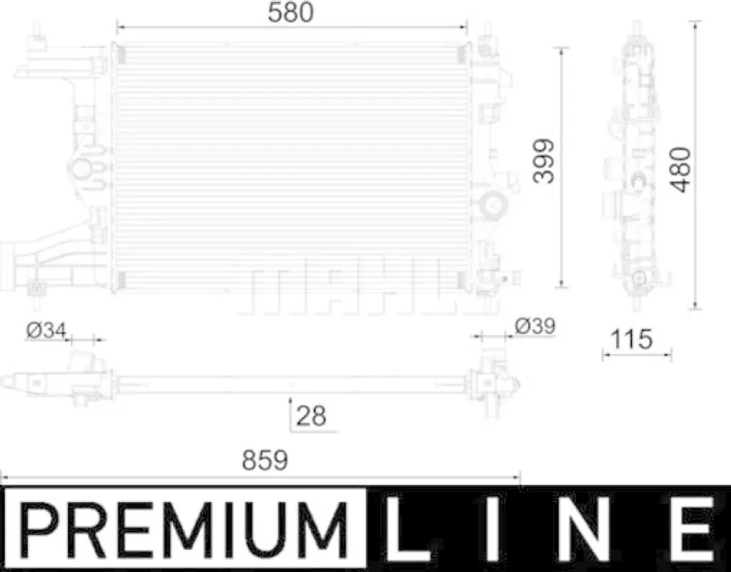 Radiateur de refroidissement MAHLE BEHR Premium Line CR 2116 000P OE
