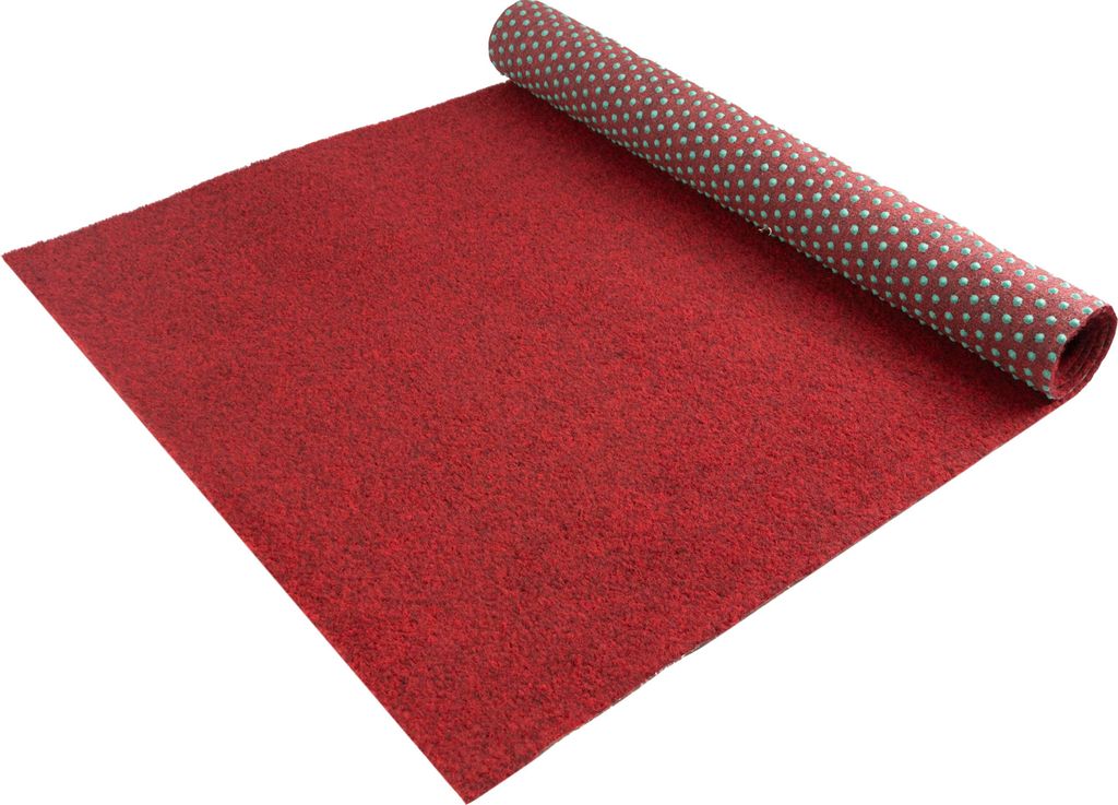 Rasenteppich GREEN Meterware 133x300cm Rot Vliesrasen für Balkon & Terrasse mit Noppen