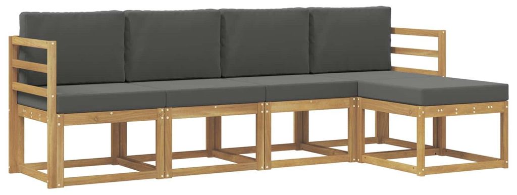 vidaXL Outdoor-Sofagarnitur mit Kissen 5 pcs Weiß und Anthrazit