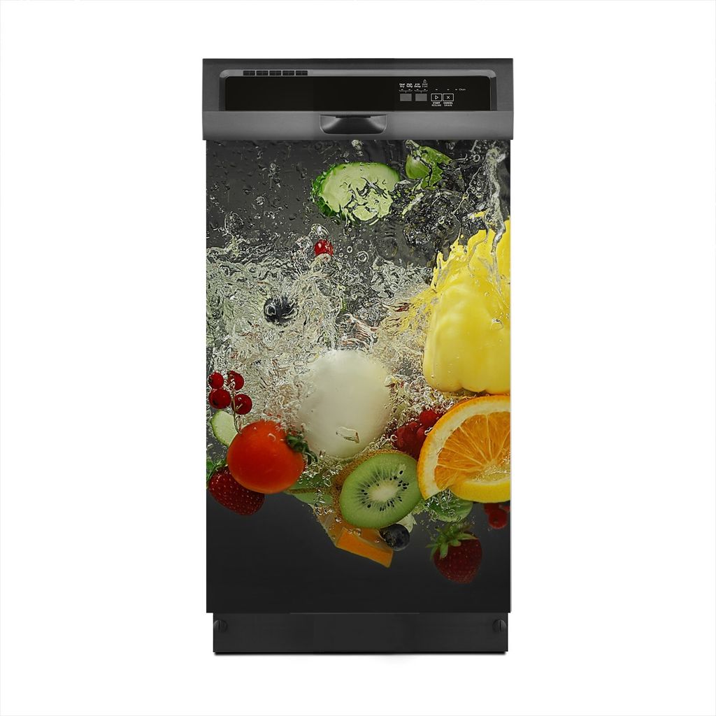 Magnete Dekorative 45x70 cm Küche Magnetmatte Spülmaschine - Gemüse und Früchte Wasser