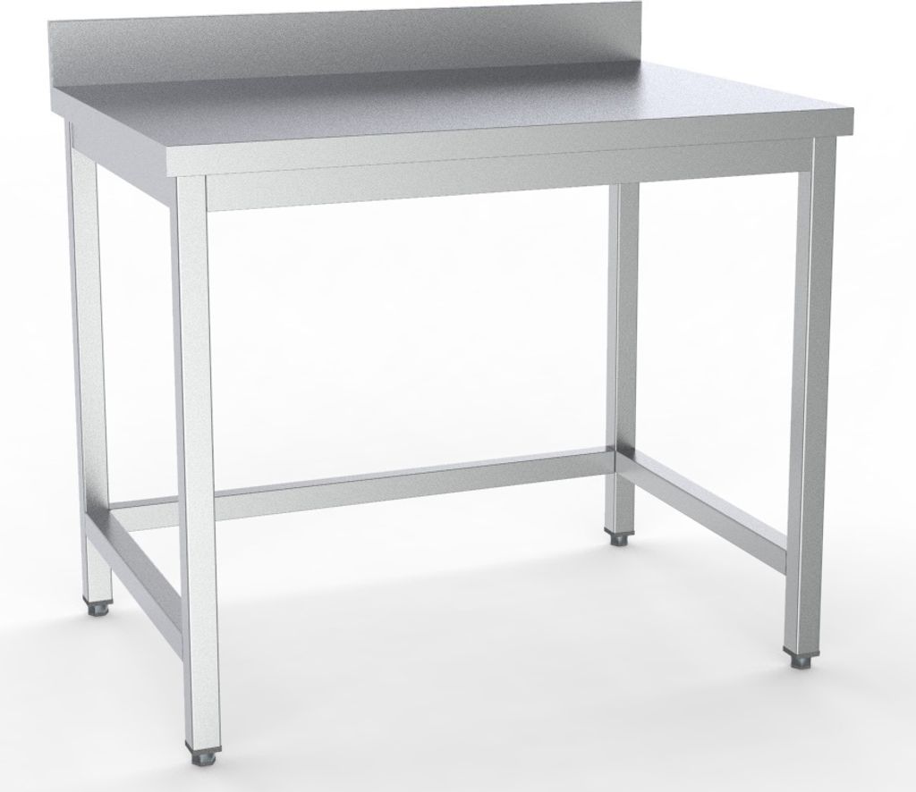 CHEFGASTRO 600 Arbeitstisch Edelstahl offenem Unterbau Aufkantung Selbstmontage 1000 BxTxH 1000x600x900 mm