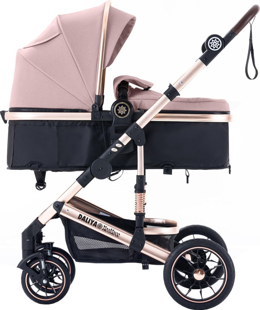 Daliya NEOMOVE 2in1 Kinderwagen, Babywanne & Sportsitz in einem, Buggy, Alu-Rahmen, Reisekinderwagen, Kombikinderwagen mit großen Einkaufskorb