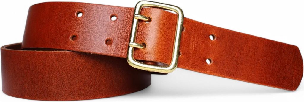 FRONHOFER Doppeldorngürtel 4,5 cm, Vollrindleder, massiv Messingschnalle