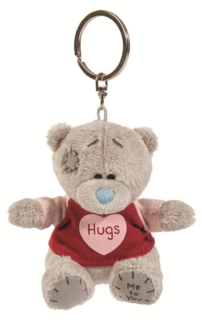 Breloczek Miś w koszulce z nadrukiem Hugs 7.5cm Zdjęcie produktu 