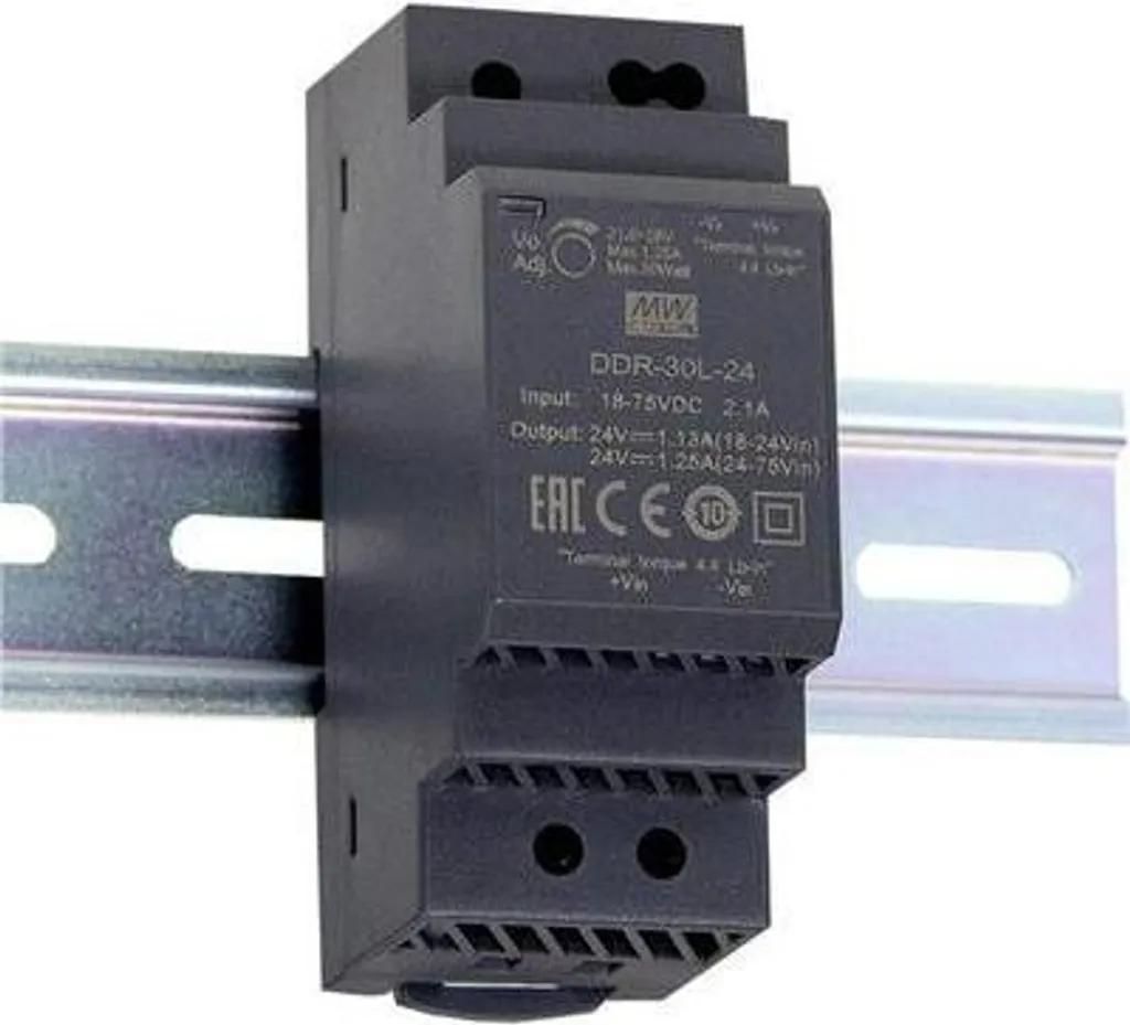MEAN WELL DDR-30G-24 Convertisseur DC-DC sur Rail DIN 24V Fiable
