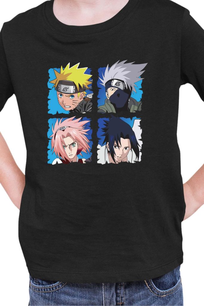 Kinder T-Shirt Naruto Team 7 03, 12-13 Jahr - 152 / Schwarz