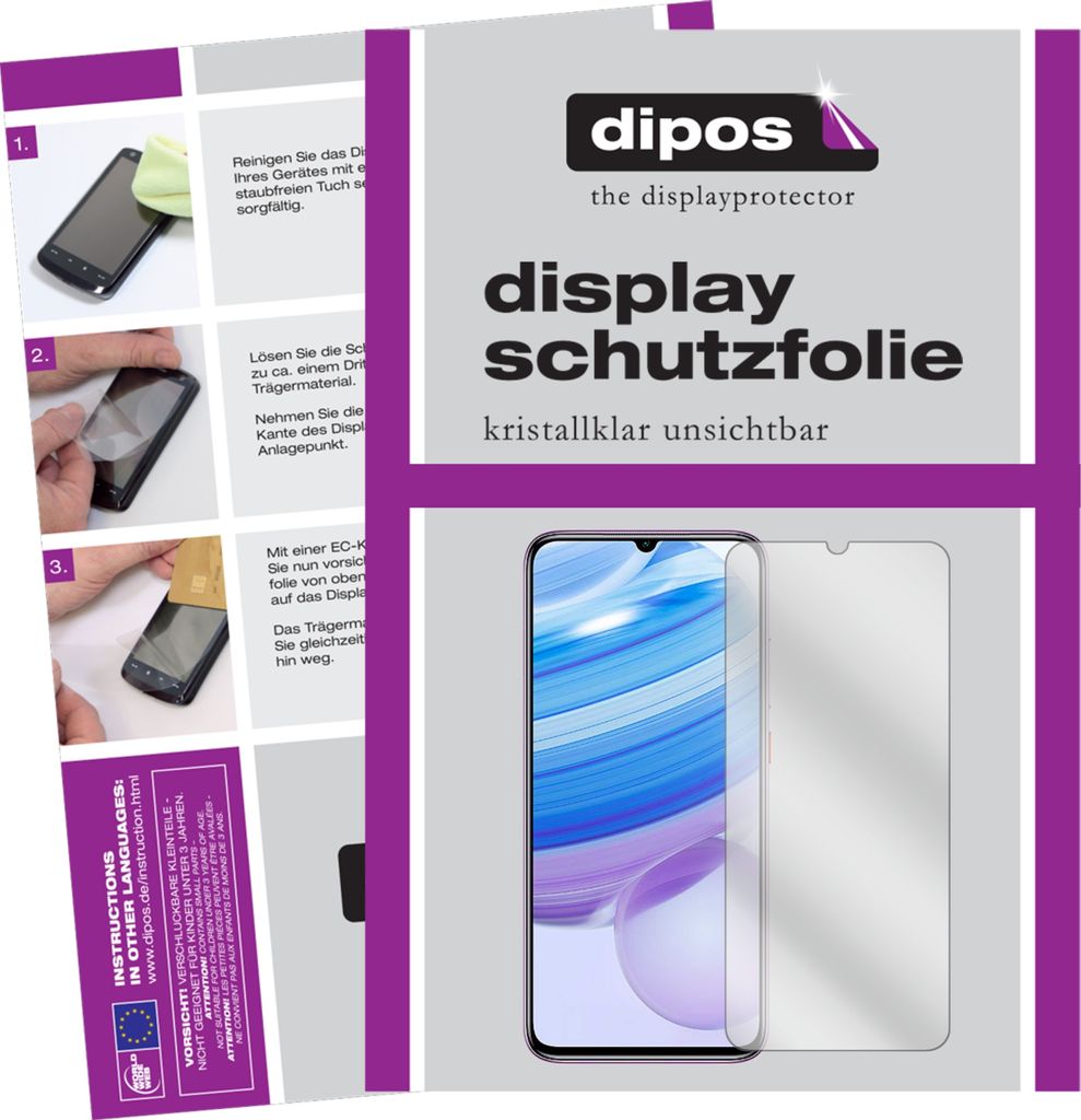 1x Schutzfolie für Xiaomi Redmi 10X 5G klar Displayschutzfolie Folie Display Schutz dipos