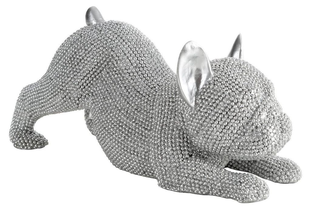 Dekorative Figur ELDO, Hund, 19x8x9 cm, silberfarben Produktbild 