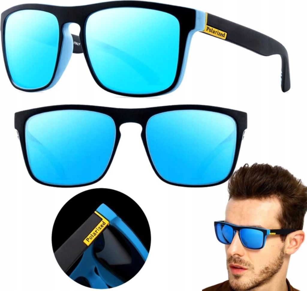 Quadratische Spiegel-Sonnenbrille für Herren polarisiert - Produktbild 