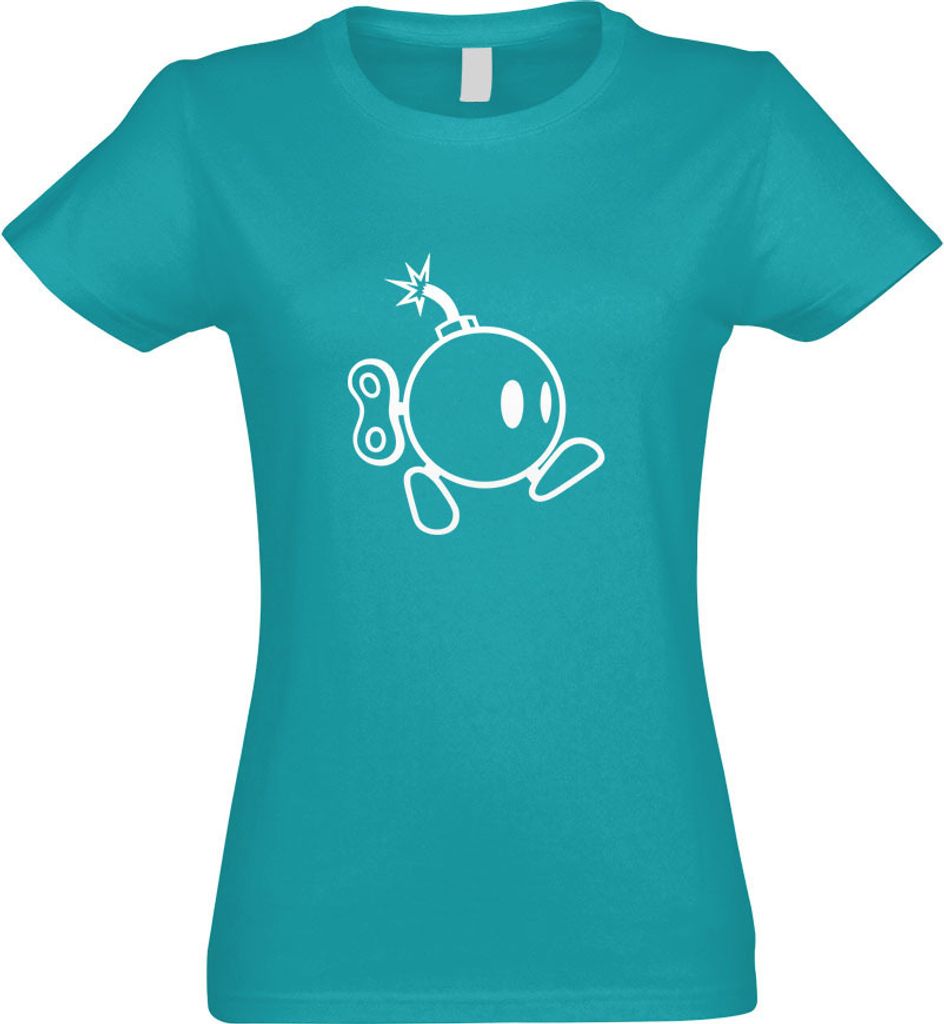 Kiwistar - T-Shirt tailliert - Damen - türkis - Bomber Running Bomb - mit Motiv Bedruckt - Funshirt Design - Sport - Freizeit - Damen - XL