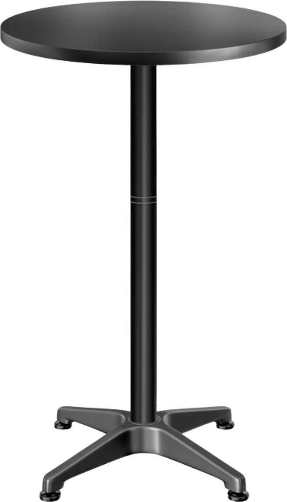 CASARIA 2in1 Stehtisch höhenverstellbar 70-115cm Aluminium Edelstahl rund wetterfest Outdoor Indoor Camping Bistrotisch Balkonmöbel schwarz, Fa...