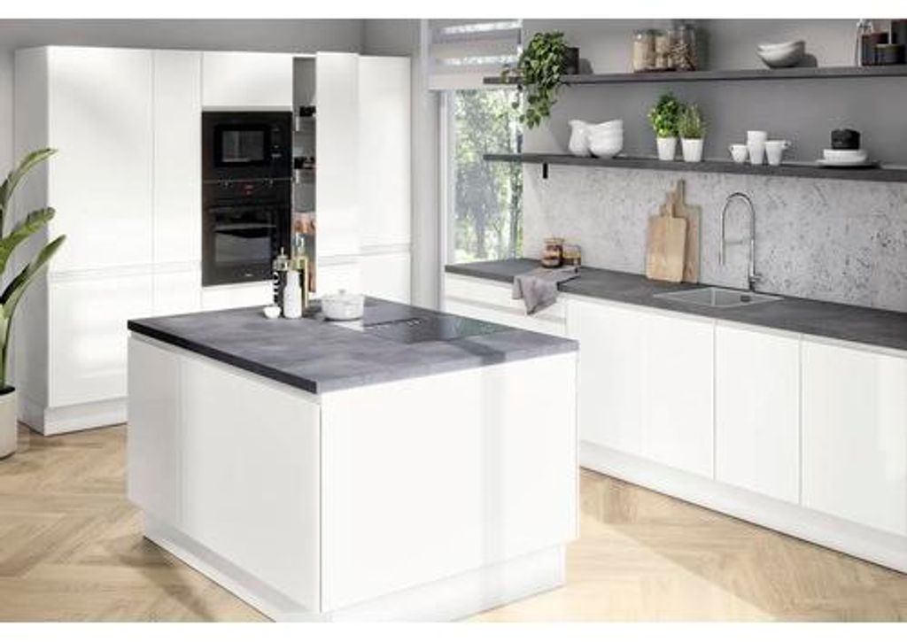 PICCANTE Smart Schranktür für Oberschrank 60 x 89,2 cm LAQUER WHITE hochglanz lackiert mit integrierter Griffmulde J""