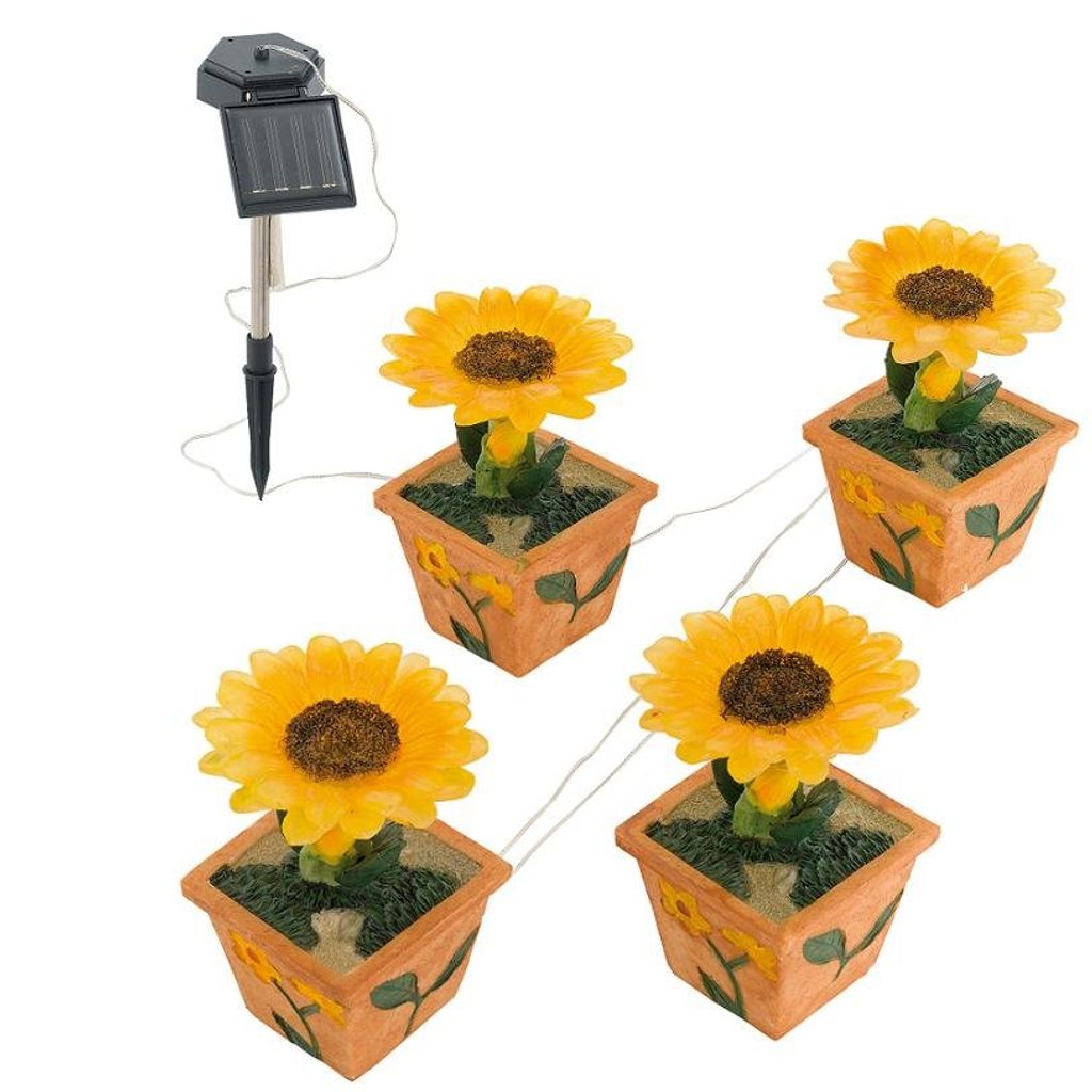 Eglo LED 4-er Set Solarleuchte Solar-Lampe Blumen Produktbild 