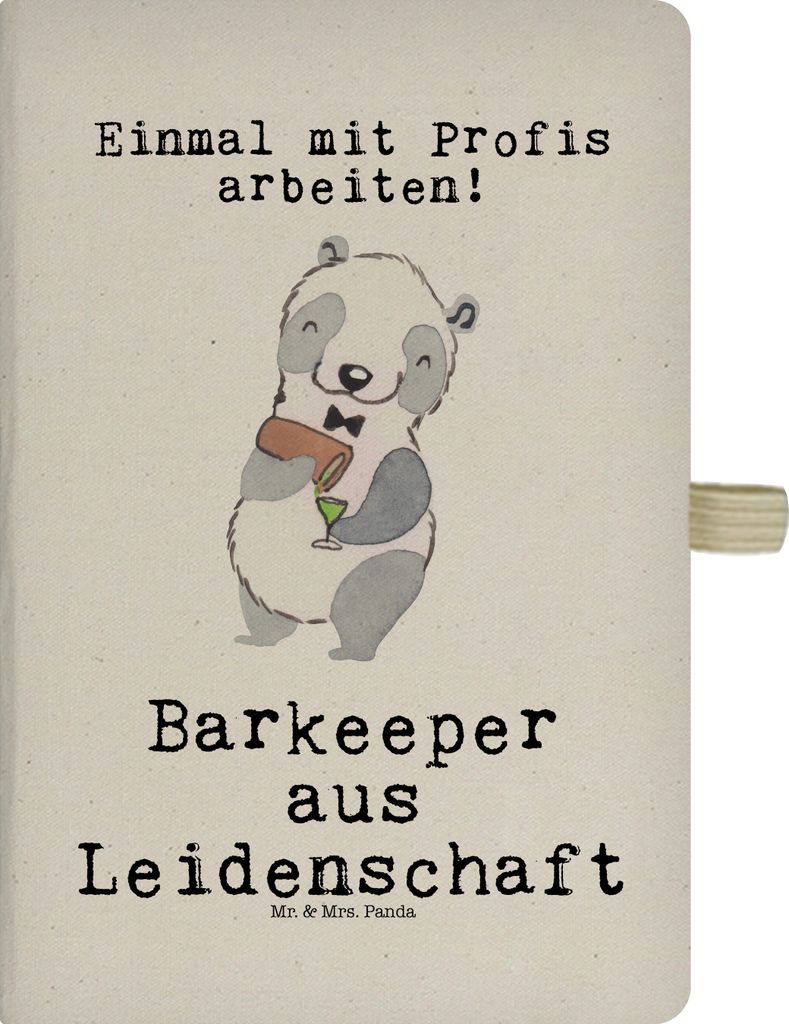 Mr. & Mrs. Panda Kladde Barkeeper Leidenschaft - Transparent - Geschenk, Ausbildung, notizbuch, A5, Bartender, Journal, Kurs, Skizzenbuch, Tagebuch