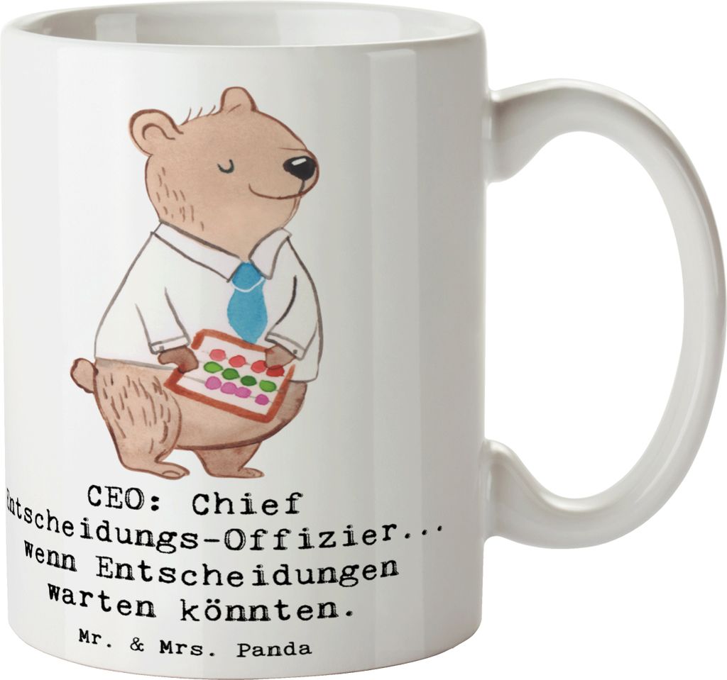 Mr. & Mrs. Panda Kaffeebecher CEO Entscheidungen - Weiß - Produktbild 