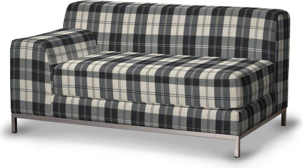 Dekoria Bezug für Kramfors 2-Sitzer Sofa, Lehne links, schwarz- weiss, Bezug für Kramfors 2-Sitzer, Lehne links