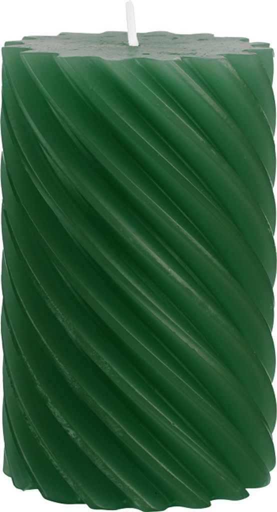 Stumpenkerze aus Paraffin, gedreht, Jägergrün, 110/70 mm, WENZEL, Brenndauer ca. 51h, Spiralkerze