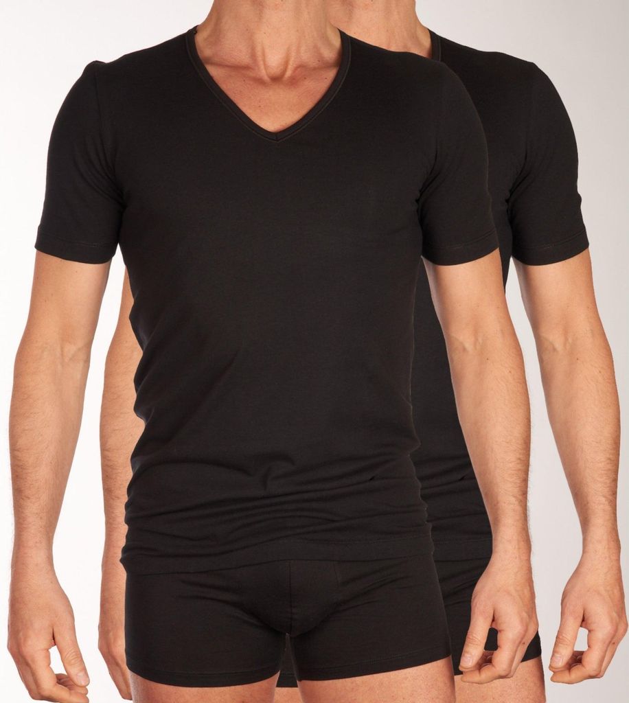 Schiesser t-shirt col v lot de 2 95/5 organic Coton shirts Image du produit 