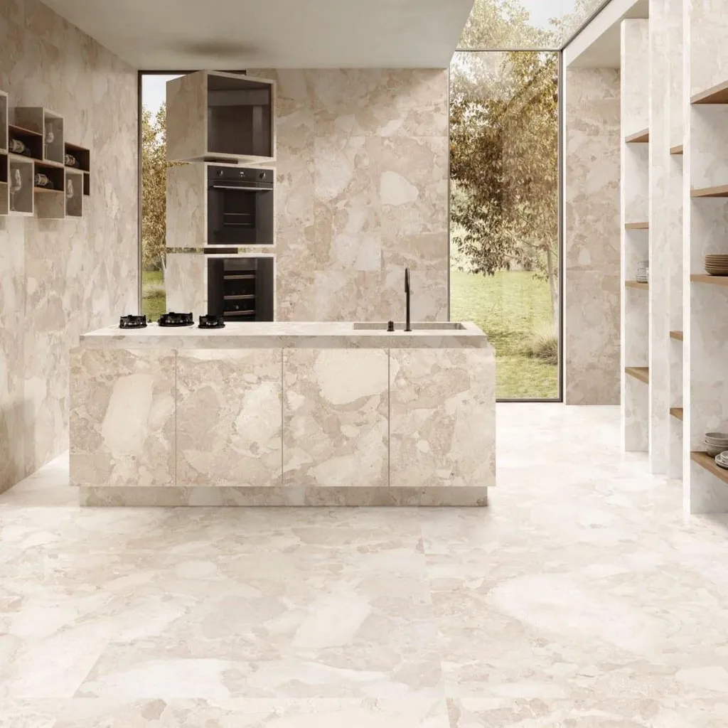 Carrelage Ergon Matera Stone Beige 120x120 cm de style pierre