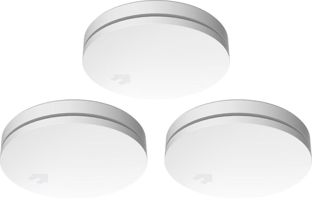 3er Set 10 Jahres Design Rauchmelder extra flach, Produktbild 