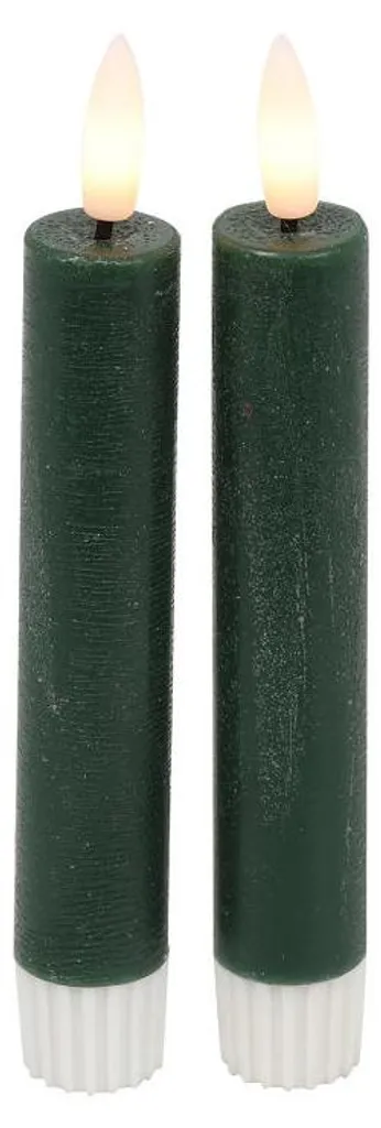 Bougies LED Vert Foncé 15cm : Déco Rustique Sans Cire ni Risque de Feu