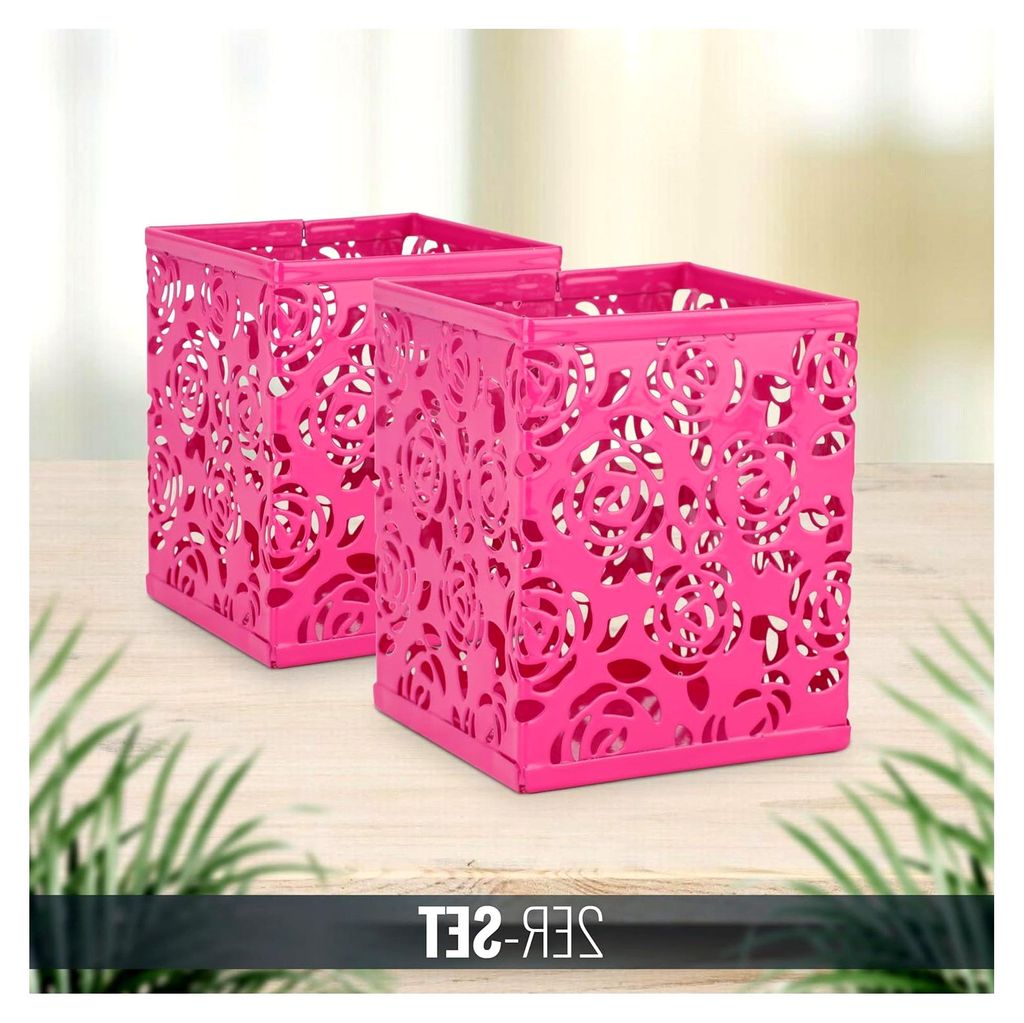 Stiftebox Stifthalter Stifteköcher Metall Aufbewahrung Halter 2 Stück Fuchsia