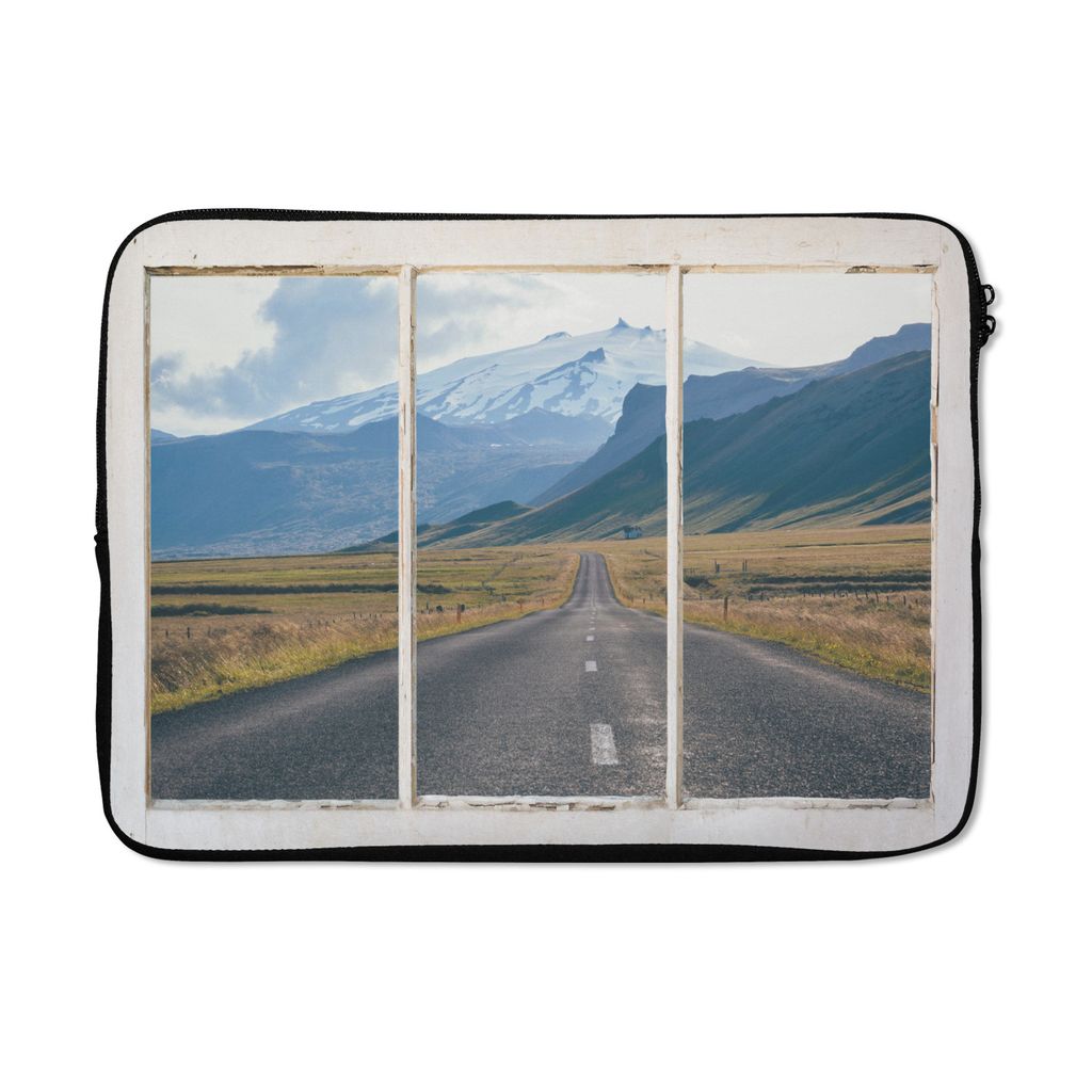 MuchoWow Laptop Hülle 13 Zoll Aussicht - Straße - Berg Laptoptasche - Laptophülle - Sleeve - Rundumschutz