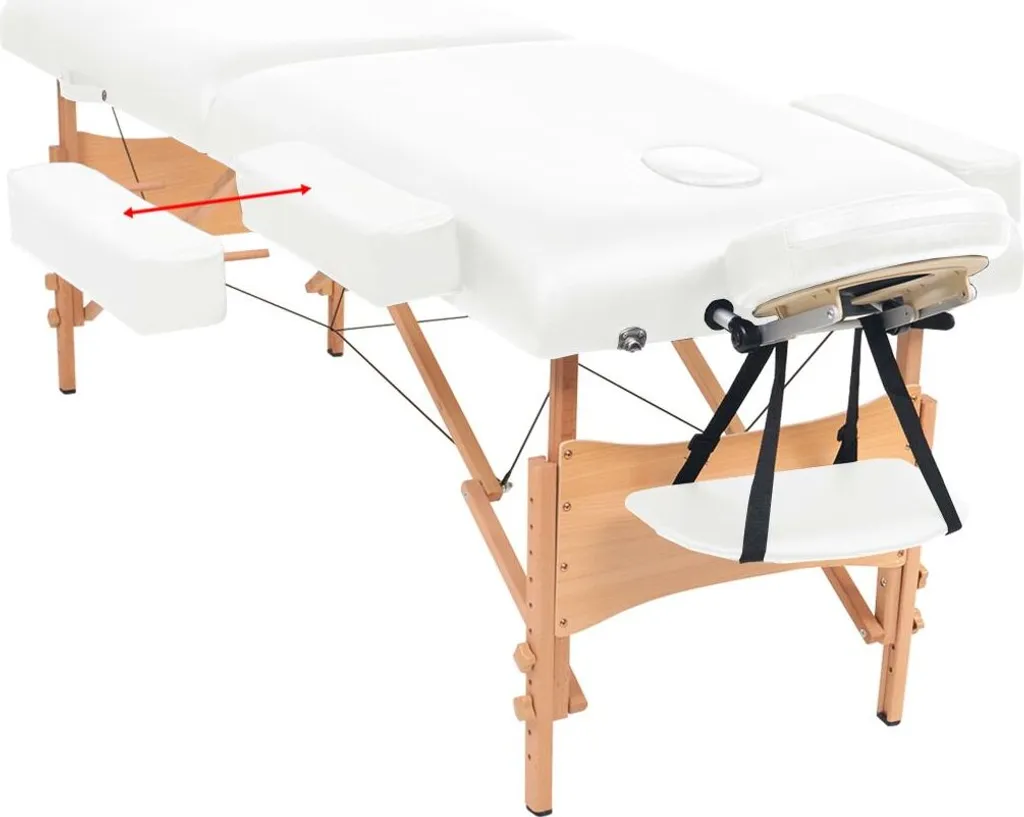 Table de massage blanche 10 cm d'épaisseur pliable à 2 zones - 5