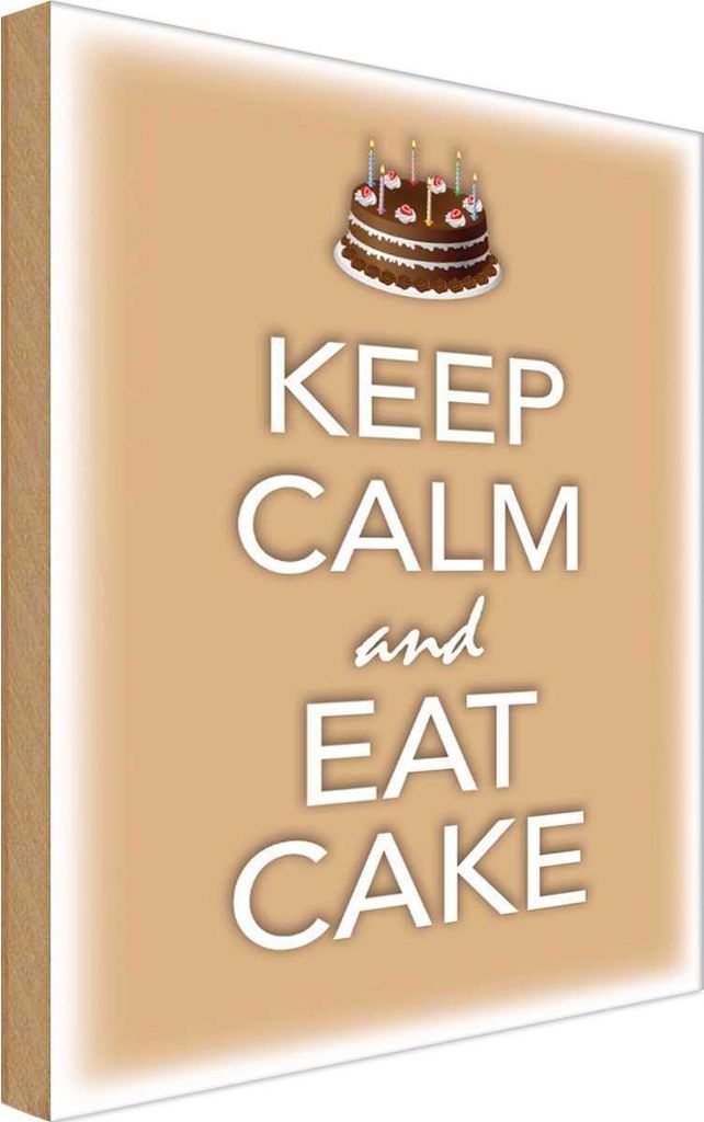 vianmo Holzschild 18x12 cm Keep Calm and eat cake Produktbild 