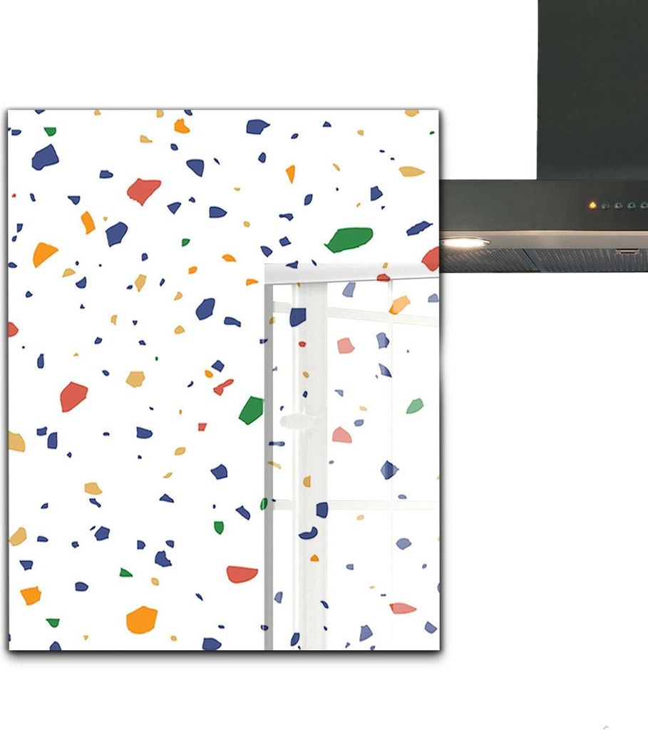 Spritzschutz aus Glas Küchenrückwand - Wandschutz für Herd und Spüle - 60x80 cm - Terrazzo Terrazzo Terrazzo Terrazzo Terrazzo Terrazzo