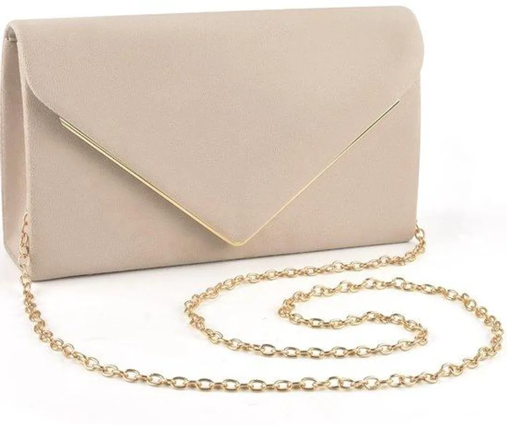 Petite pochette main minimaliste en faux daim, design sobre sans logo