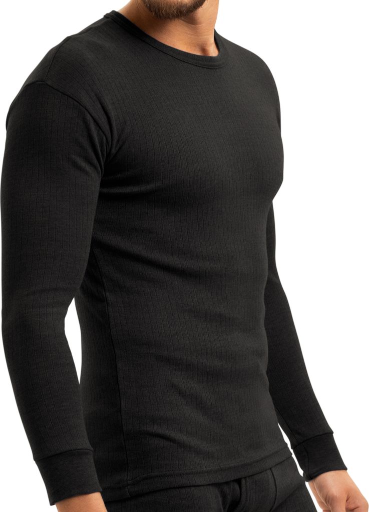 MT Herren Ski- und Thermounterhemd Light - Winter Unterwäsche Langarm - Schwarz L