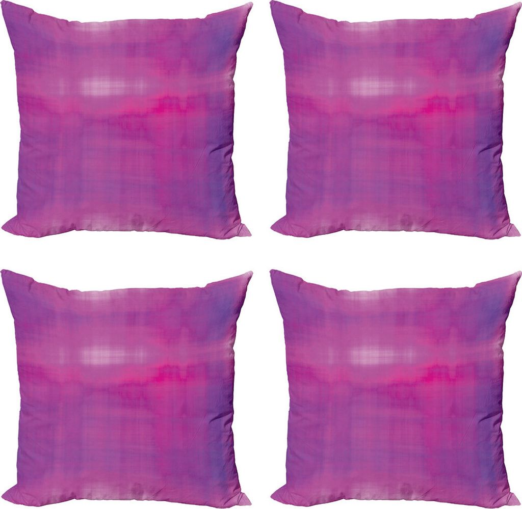 ABAKUHAUS Kunst Abstract Kissenbezug Set (4 Stück), rötlich, Moderner Doppelseitiger Digitaldruck, 50 cm x 50 cm, Violet Fuchsia