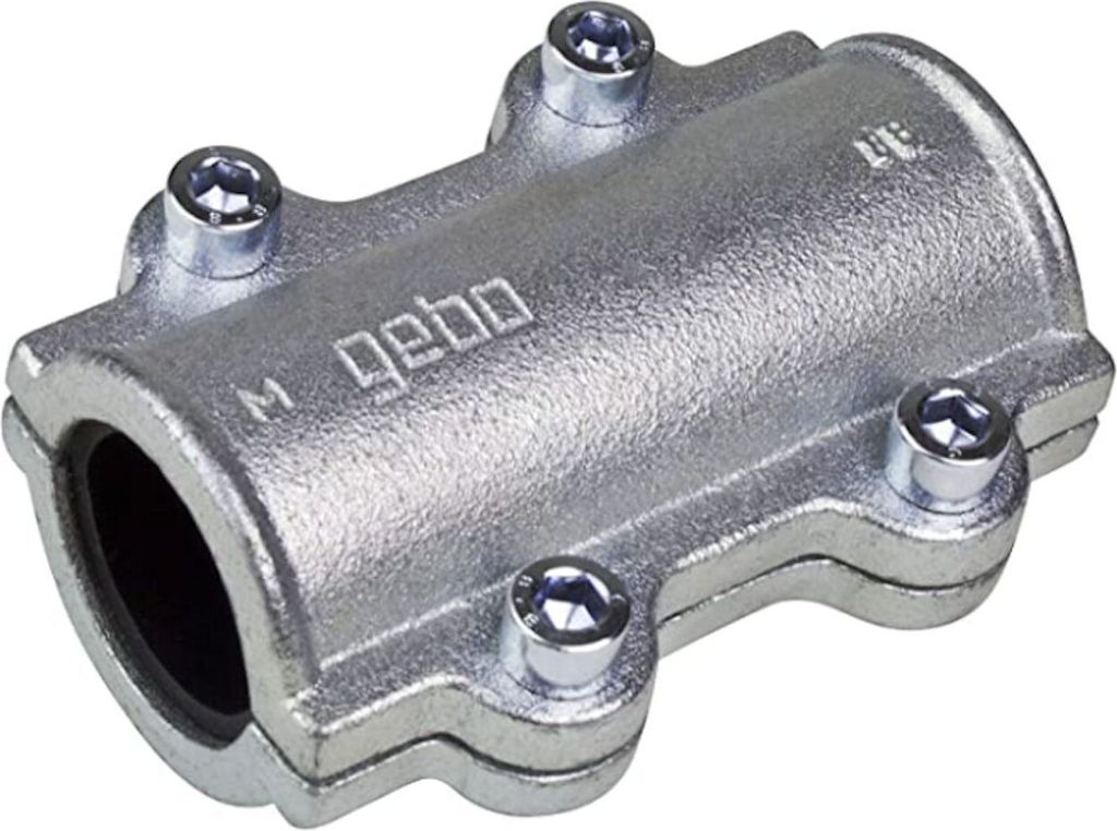 Gebo | Reparaturklammer 3/8" DN10 - Gusseisen - Für Wasser- und Druckluftleitungen - Schnell und zuverlässig