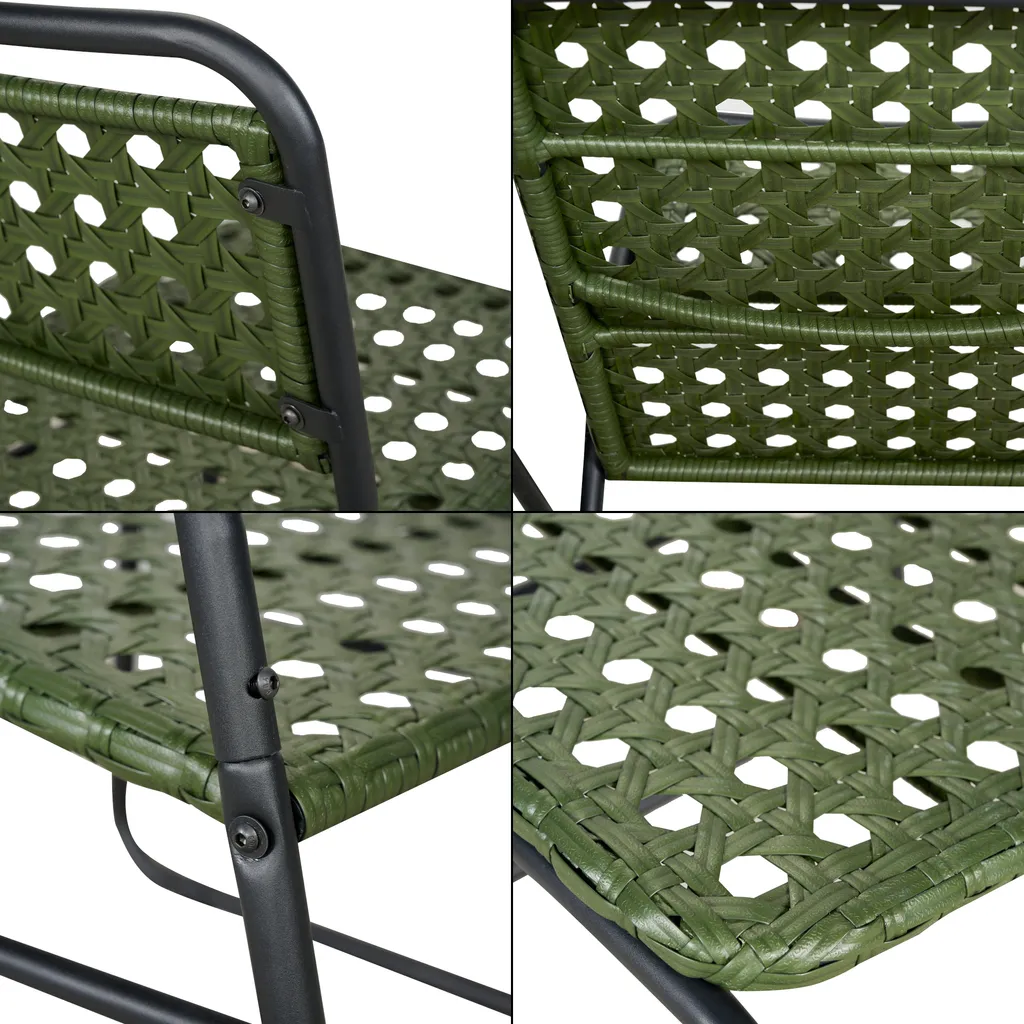 Ensemble table et chaises de balcon Brienza vert pour petits espaces - 10