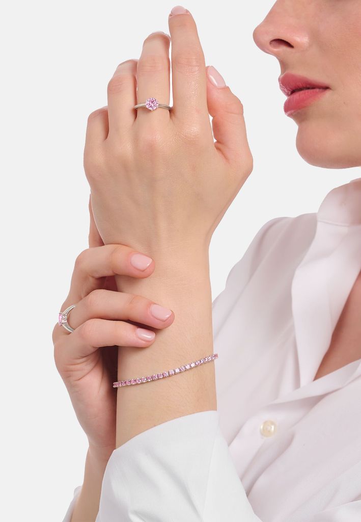 THOMAS SABO Tennisarmband mit pinken Steinen A2167-051-9 Produktbild 5