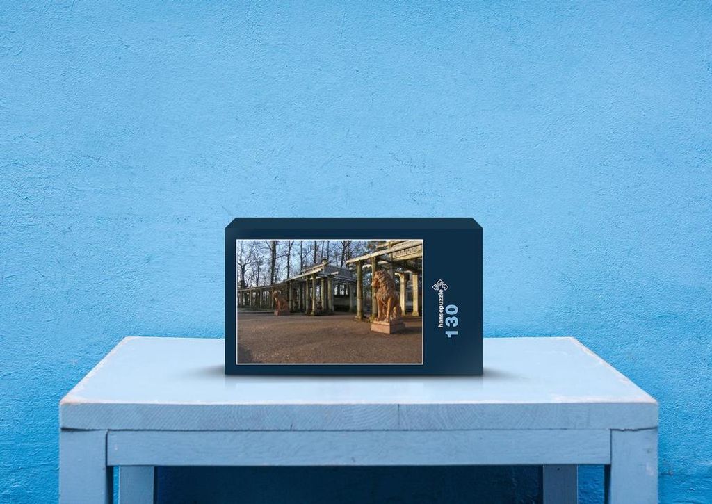 hansepuzzle 86058 - Löwe Puzzle, 130 Teile, Gebäude, 28,7 x 20,0cm mit hochwertiger Aufbewahrung, Kartonbox und wiederverschließbarem Beutel