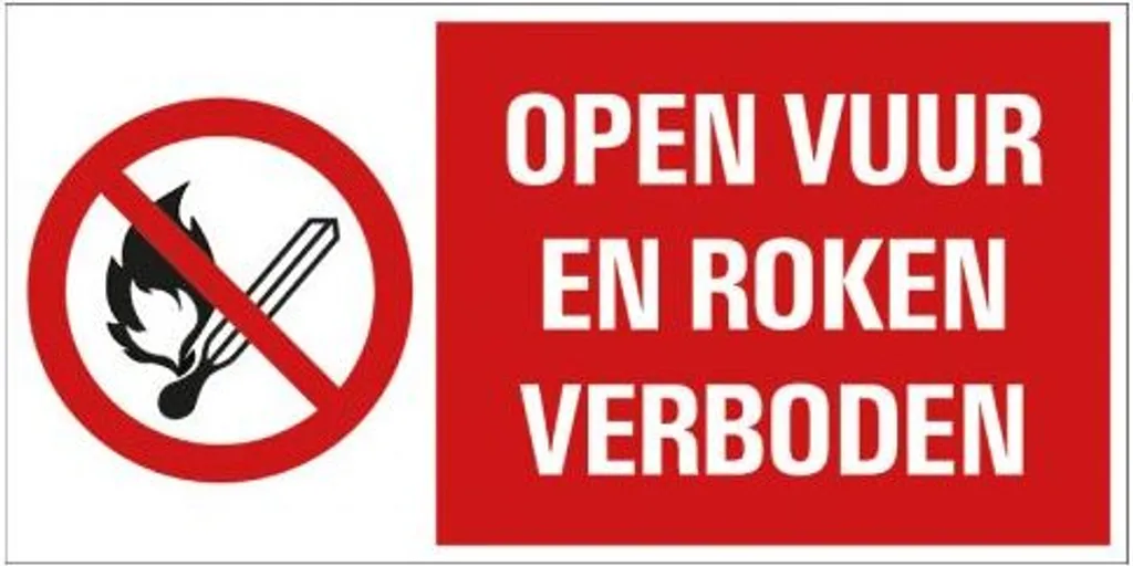 Panneau Interdiction de Fumer et de Faire du Feu pour Entrepôt 150x300mm