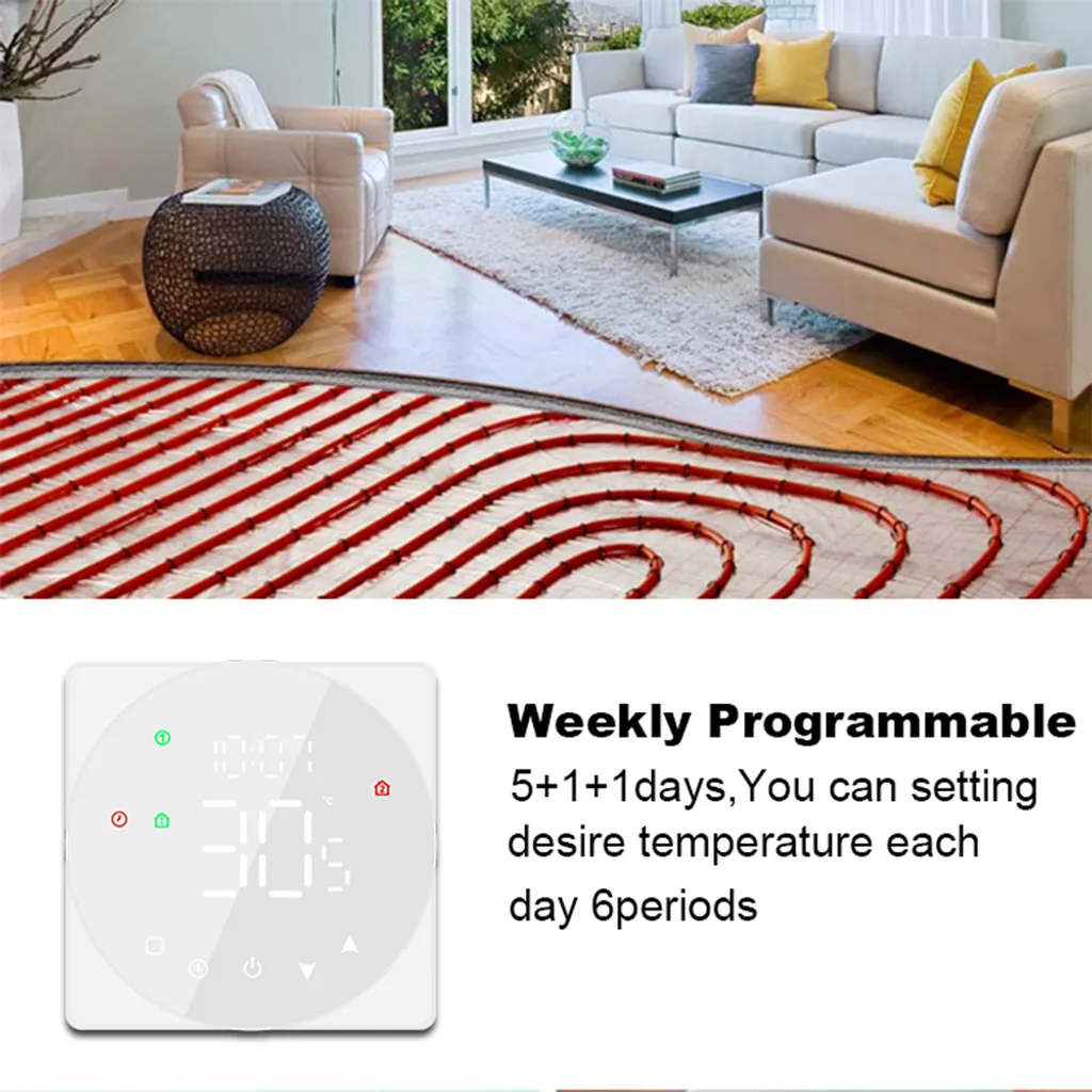 Thermostat Programmable Tactile LCD pour Chauffage à Eau - Série Home - 4