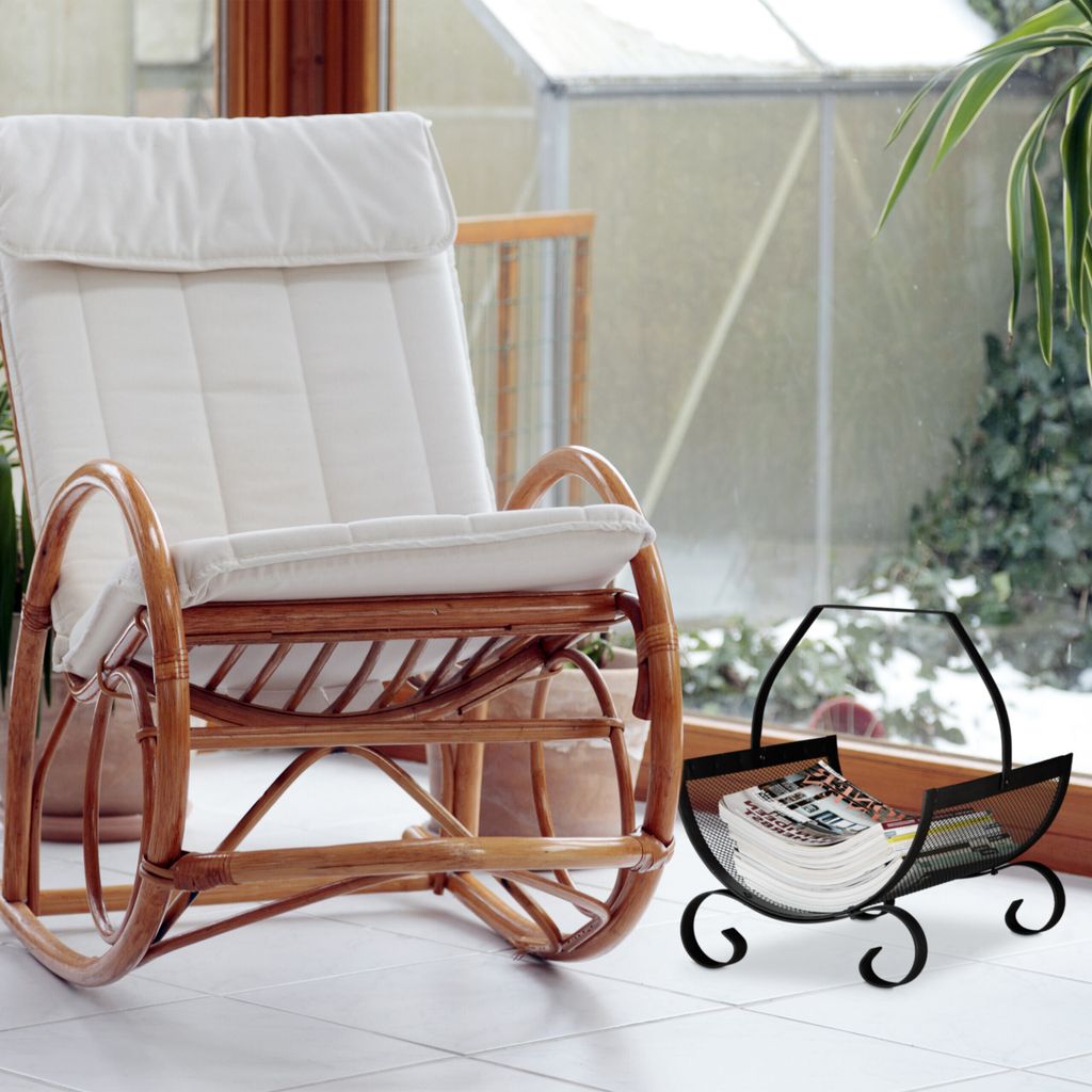 relaxdays Kaminholzkorb schwarz 33,0 x 38,0 x 40,0 cm Produktbild 5