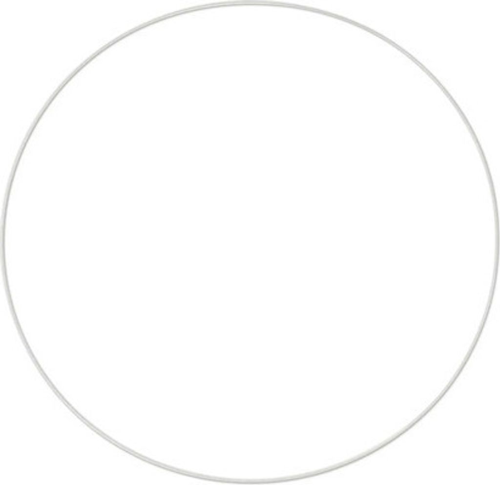 A white metal ring on a white background.