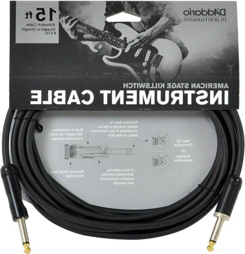 Câble jack pour guitare électrique Geo-Tip avec protection par fusible