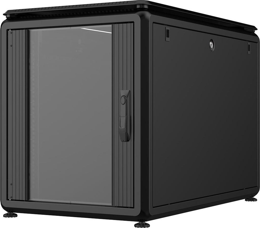 Rockstable 12HE 19 Zoll 600x1000x697mm (BxTxH) Serverschrank | Netzwerkschrank Glastür - Premium Line