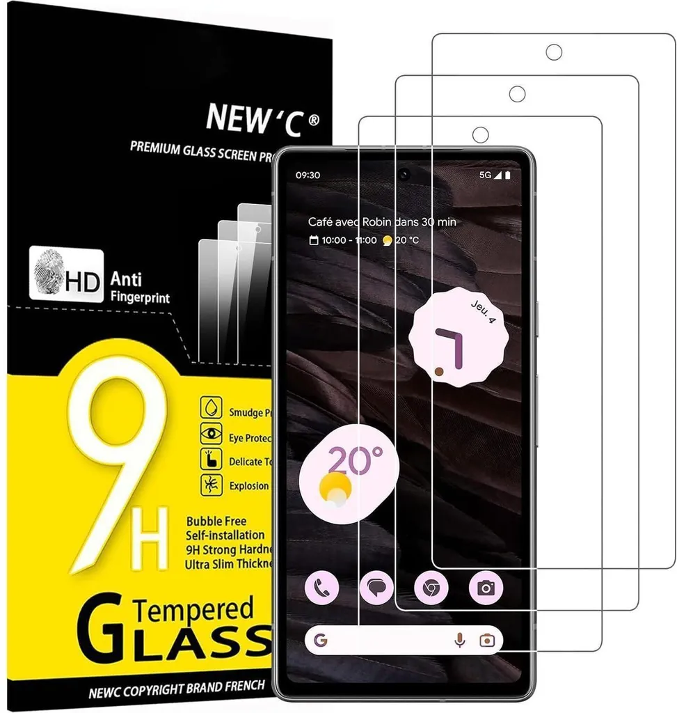Verre Trempé pour Google Pixel 7a - Protection d'Écran 9H Ultra-Clair