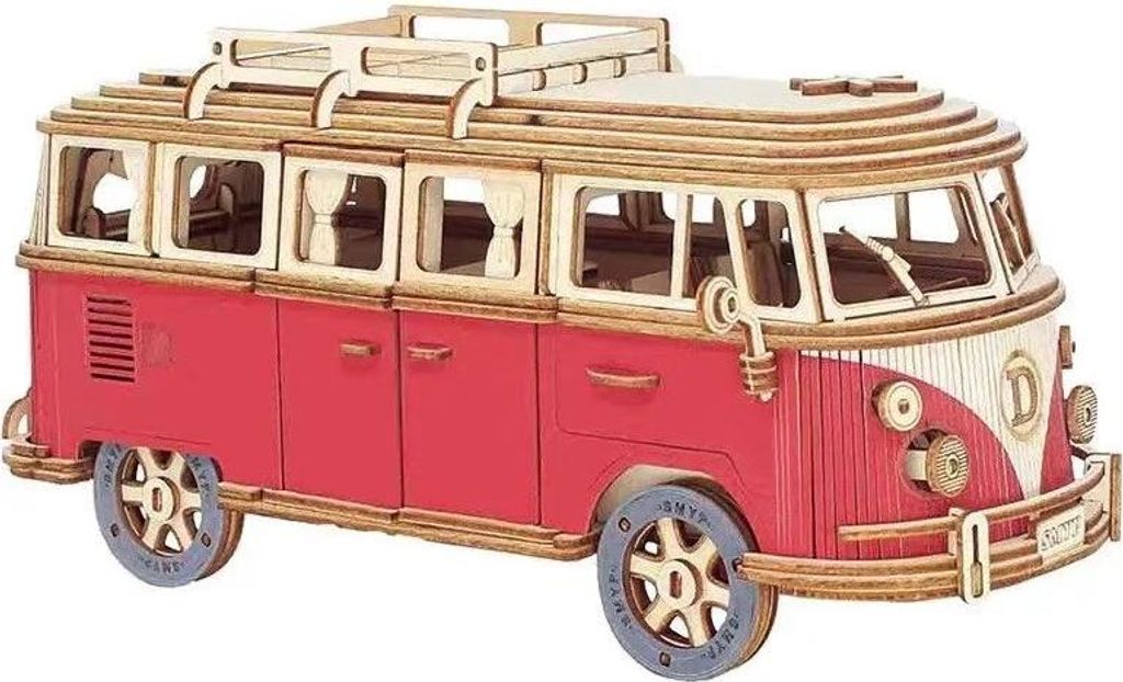 Puzzle 3D in legno dell'auto Volkswagen VW T1 Immagine del prodotto 