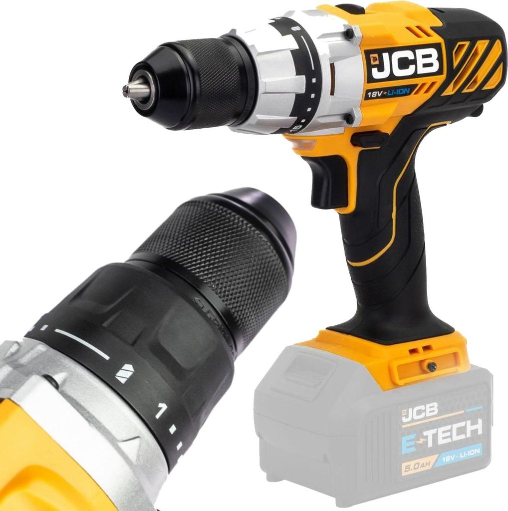 JCB | Akku-Bohrschrauber, ohne Akku, 18V, 65Nm, Akkuschrauber