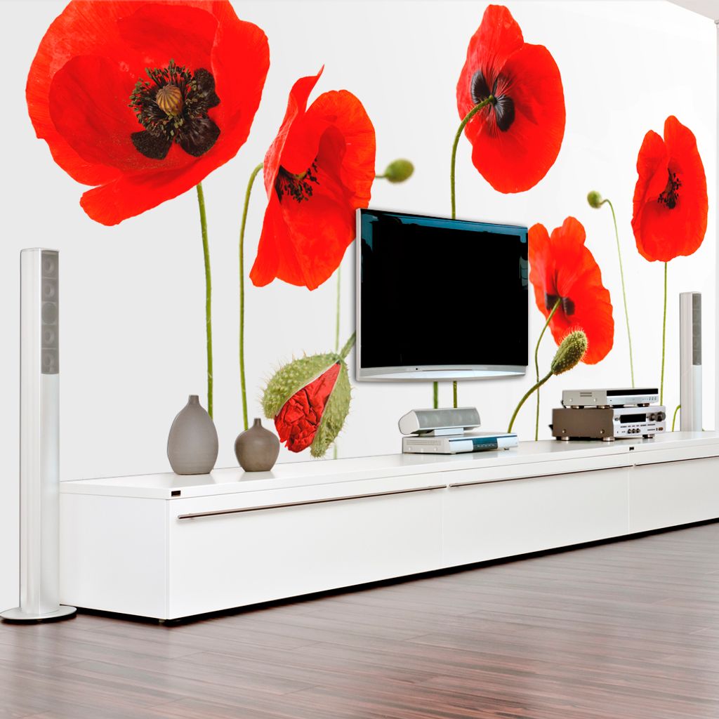 Basera Fototapete Mohnblumenmotiv 100406-34, Vliestapete, 200x154 cm