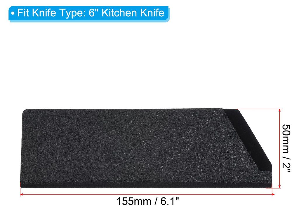 155x50mm Messerschutzhš¹lle fš¹r 152mm/6" Kš¹chenmesser, Universal Messerscheide aus ABS Klingenschutz Messertasche mit Beflockte Futter fš...