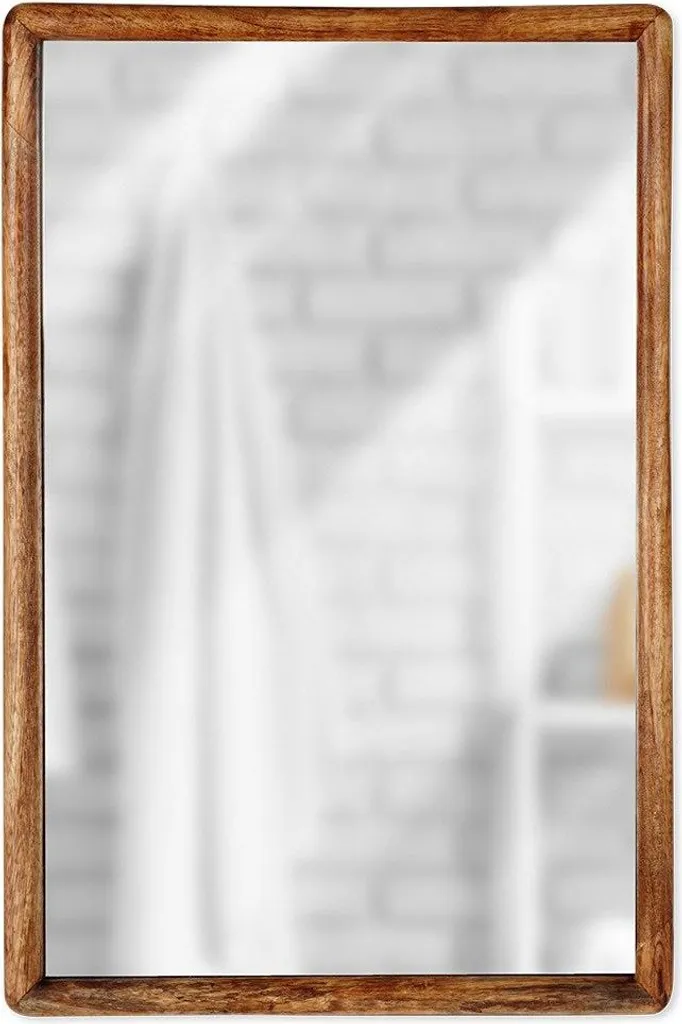 Miroir mural rectangulaire en bois 40x60 cm - Modèle Scandinave Naturel